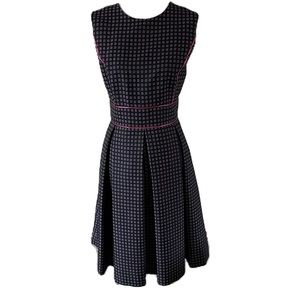 NWT J.Crew Navy A-Line Dress With Pink Details Sz 12